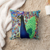 抽象芸術ピーコック装飾用クッション クッション (ブランケット)
