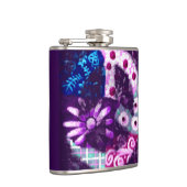 抽象芸術ピースサインヒッパイアートパープルピンクブルー フラスク (右)