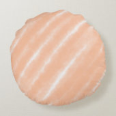 抽象芸術ピーチうねり水彩パターモダンン ラウンドクッション (裏面)