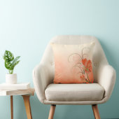 抽象芸術ピーチとグリーンフローラ クッション (椅子)