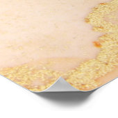 抽象芸術ピーチオレンジブラック金ゴールドアルコールインク ポスター (角)