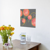 抽象芸術ピーチグリーンサークル金ゴールド 箔ポスター (レイダウン (キッチン))