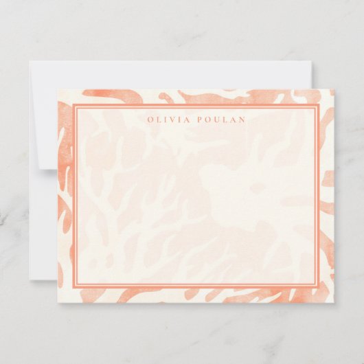 抽象芸術ピーチサンゴ ノートカード (正面)