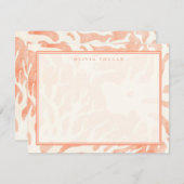 抽象芸術ピーチサンゴ ノートカード (正面/裏面)