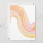 抽象芸術ピーチピンク絵を描スワールカップルシャワー 招待状 (裏面)