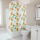 抽象芸術ピーチフルーツスライス手描き模様 シャワーカーテン (インサイチュ)