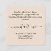 抽象芸術ファイアロゴ石けん及びキャンドルビジネスカード スクエア名刺 (裏面)