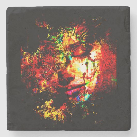 抽象芸術ファッションカラフル石大理石コースター ストーンコースター (正面)