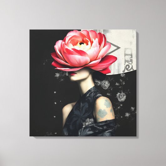 抽象芸術ファッションポートレート キャンバスプリント (正面)