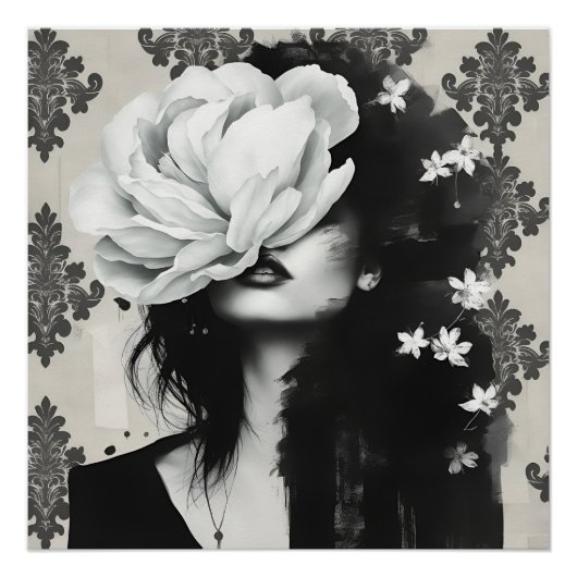 抽象芸術ファッションポートレート ポスター (正面)