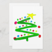 抽象芸術ファンキーアートクリスマスツリーカード シーズンカード (正面/裏面)
