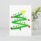 抽象芸術ファンキーアートクリスマスツリーカード シーズンカード (スタンド正面)