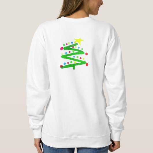 抽象芸術ファンキーアートクリスマスツリー汗シャツ スウェットシャツ (裏面)