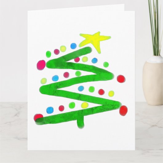 抽象芸術ファンキーアートクリスマスツリー カード (正面)