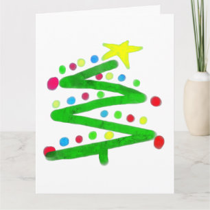 抽象芸術ファンキーアートクリスマスツリー カード