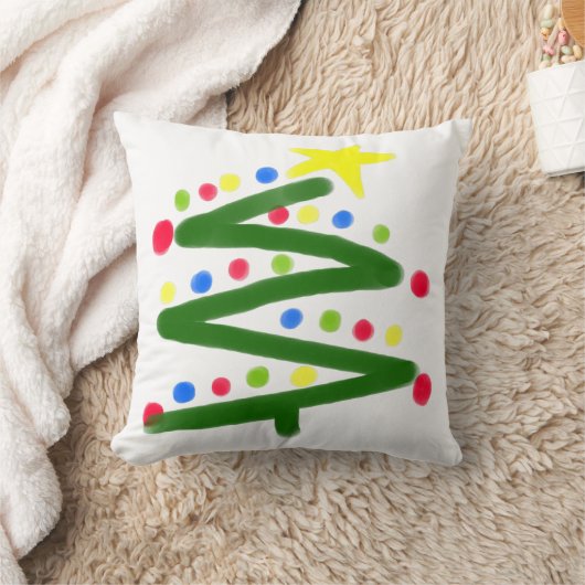 抽象芸術ファンキーアートクリスマスツリー クッション (ブランケット)