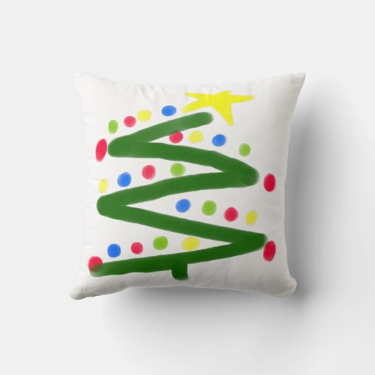 抽象芸術ファンキーアートクリスマスツリー クッション (裏面)