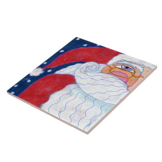 抽象芸術ファンキーアートサンタクロース タイル (側面)