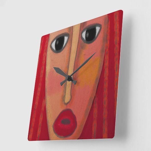 抽象芸術ファンキーアートスクエアウォールクロック スクエア壁時計 (傾斜)