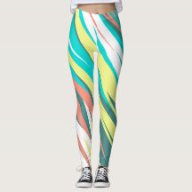 抽象芸術ファンキーアートパステルターコイズホワイト