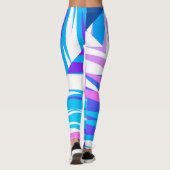 抽象芸術ファンキーアートパステルピンクパープル レギンス (裏面)