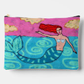 抽象芸術ファンキーアートマーメイド アクセサリーポーチ (正面)