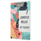 抽象芸術ファンキーカラフル80メンフィススタイルパターン クリップボード (左)