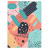 抽象芸術ファンキーカラフル80メンフィススタイルパターン クリップボード (裏面)