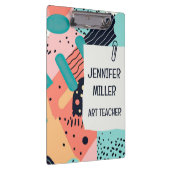 抽象芸術ファンキーカラフル80メンフィススタイルパターン クリップボード (右)