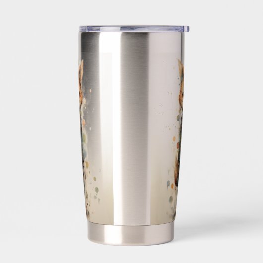 抽象芸術ファンキーキツネ 保温保冷タンブラー (左面)