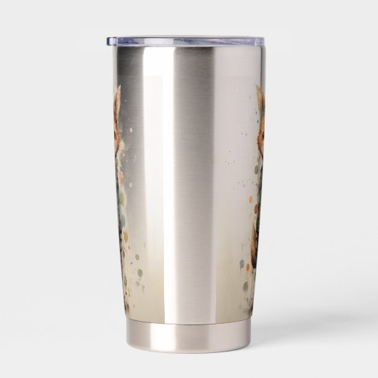 抽象芸術ファンキーキツネ 保温保冷タンブラー (右面)