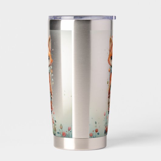 抽象芸術ファンキーキツネ 保温保冷タンブラー (左面)