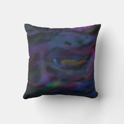 抽象芸術ファンキースモークキーは水の色を引く クッション (裏面)