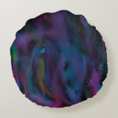 抽象芸術ファンキースモークキーは水の色を引く ラウンドクッション (裏面)