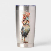 抽象芸術ファンキーチキン 保温保冷タンブラー (背面)
