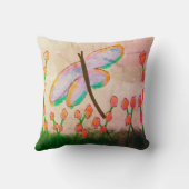 抽象芸術ファンキードラゴンフライ クッション (裏面)