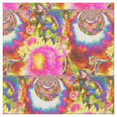 抽象芸術ファンキーフローラひまわり ファブリック (クローズアップ)