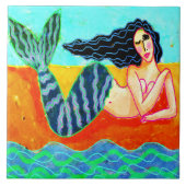 抽象芸術ファンキーマーメイド絵画ズ タイル (正面)