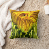 抽象芸術ファンキーレトロひまわり、おびえたジオメトリ クッション (ブランケット)