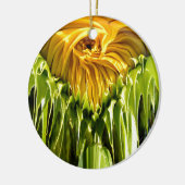 抽象芸術ファンキーレトロひまわり、おびえたジオメトリ セラミックオーナメント (左)