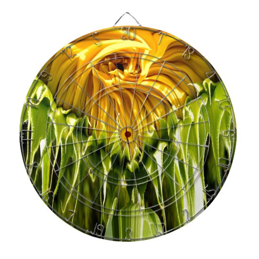 抽象芸術ファンキーレトロひまわり、おびえたジオメトリ ダーツボード (正面)