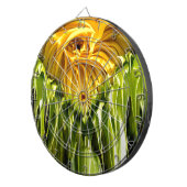 抽象芸術ファンキーレトロひまわり、おびえたジオメトリ ダーツボード (正面右)