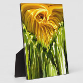 抽象芸術ファンキーレトロひまわり、おびえたジオメトリ フォトプラーク (側面)