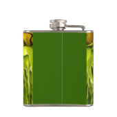 抽象芸術ファンキーレトロひまわり、おびえたジオメトリ フラスク (裏面)