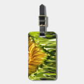 抽象芸術ファンキーレトロひまわり、おびえたジオメトリ ラゲッジタグ (正面縦)