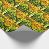 抽象芸術ファンキーレトロひまわり、おびえたジオメトリ ラッピングペーパー (角)