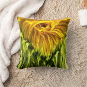抽象芸術ファンキーレトロひまわり クッション (ブランケット)