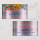 抽象芸術ファンキー作品メイクアップアーティスト虹 名刺 (正面/裏面)