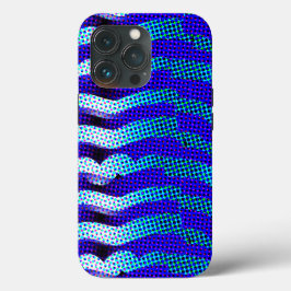 抽象芸術ファンキー波パターカラフルン青（緑） iPhone 13 PROケース