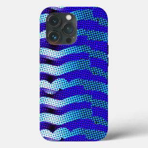 抽象芸術ファンキー波パターカラフルン青（緑） iPhone 13 PROケース